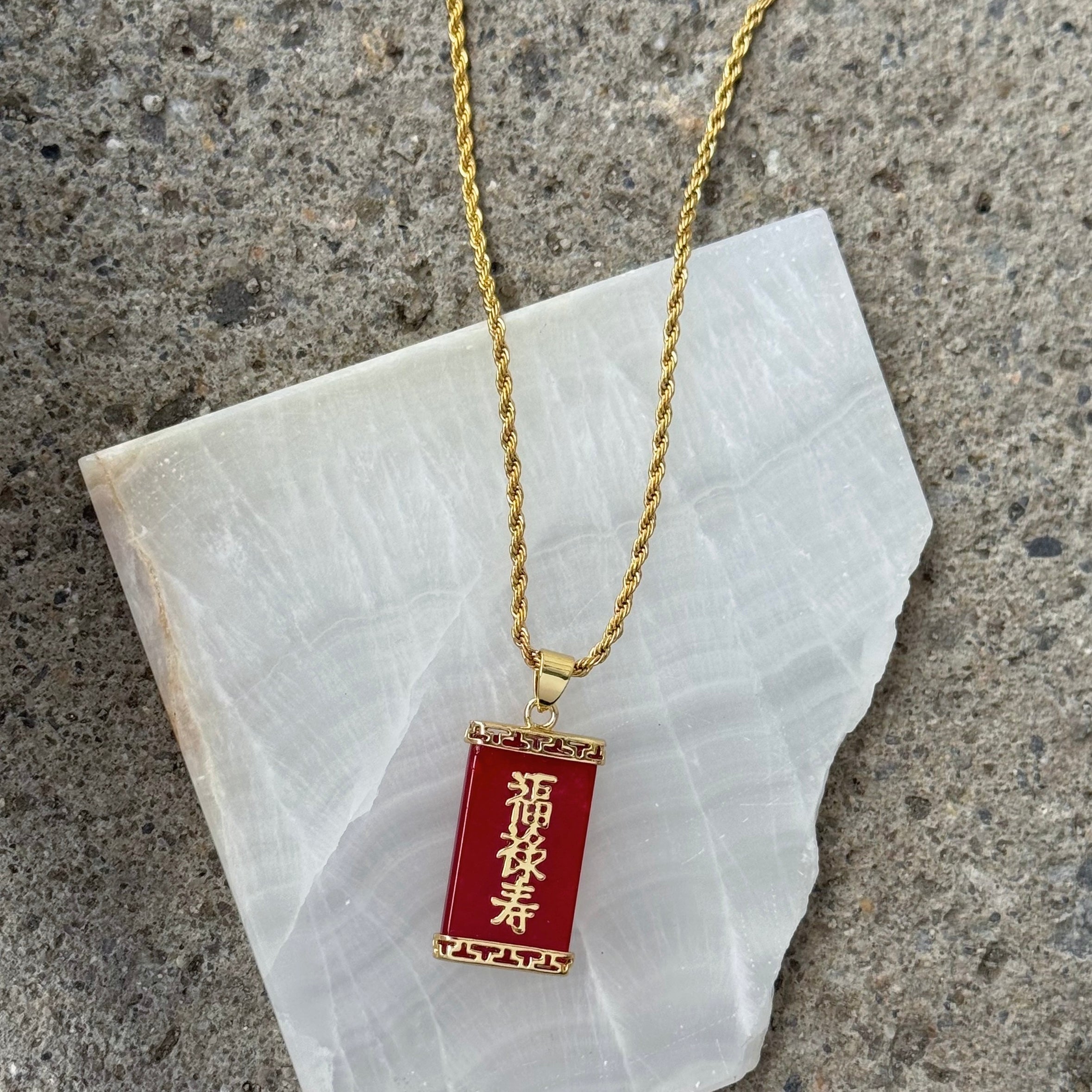 BLESSING RED JADE necklace