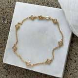 CRYSTAL CLOVER anklet