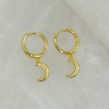 MOON HUGGIE HOOP earrings