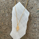 GOLD CRYSTAL FEATHER necklace