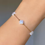 GOLD DAINTY 6MM LUCKY PEARL bracelet