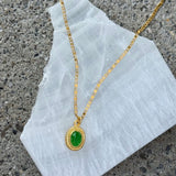 OVAL GREEN JADE MINI necklace