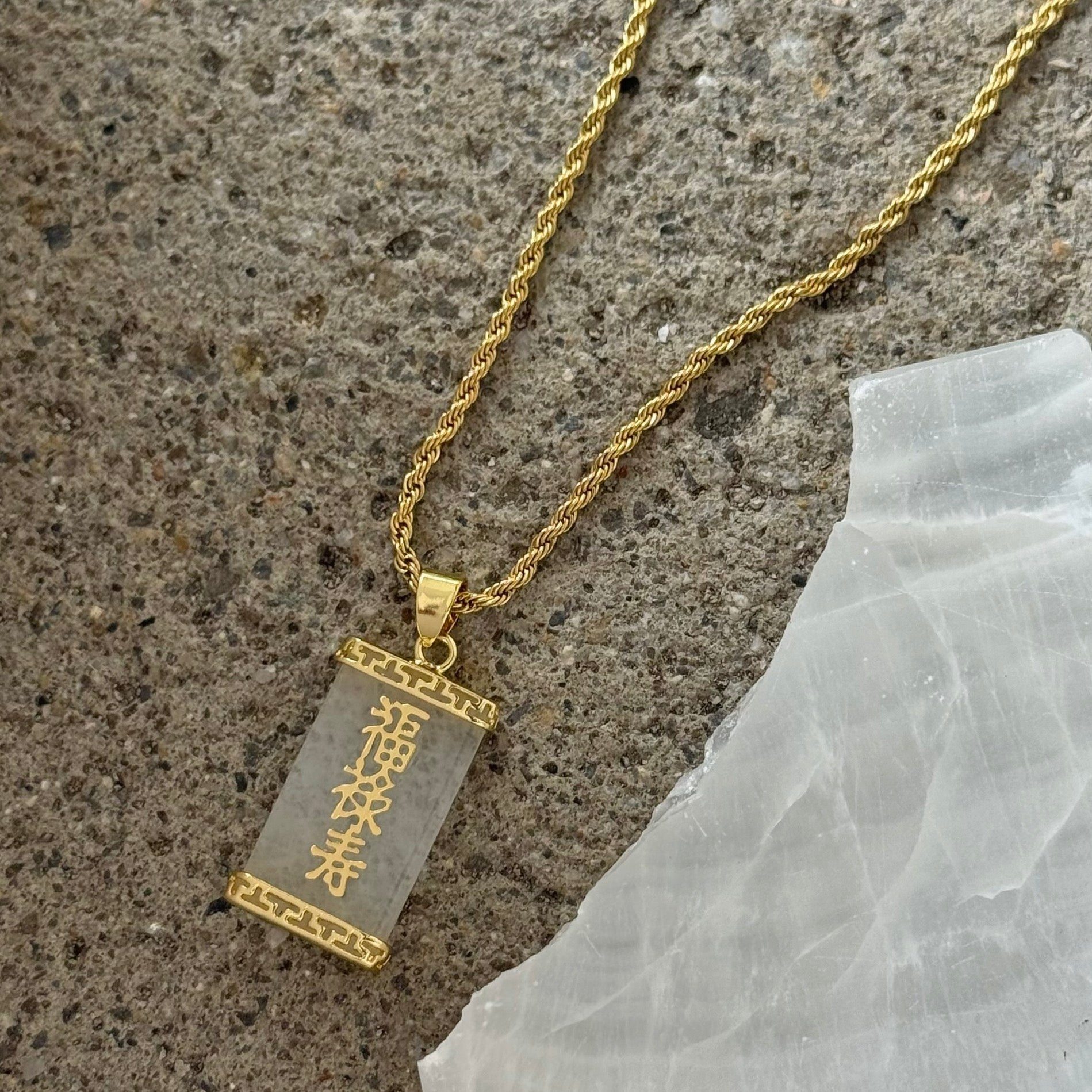 BLESSING WHITE JADE necklace