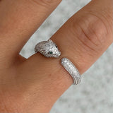 SILVER PANTHER ring