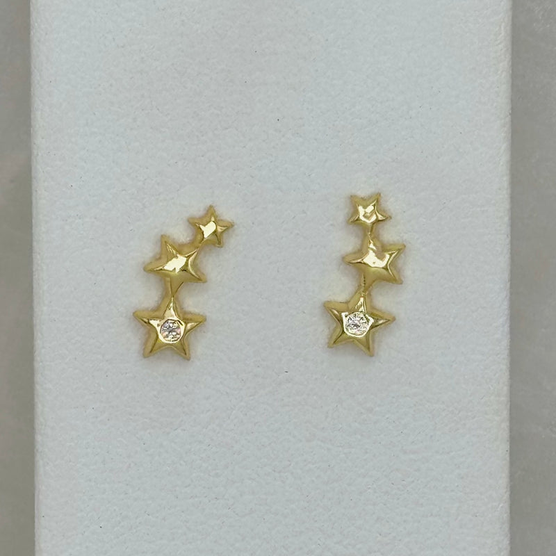 GOLD STAR CLUSTER STUD earrings