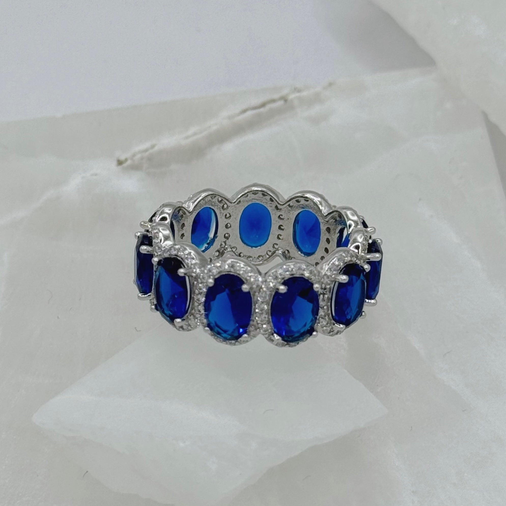 SILVER OXANA SAPPHIRE OVAL ring