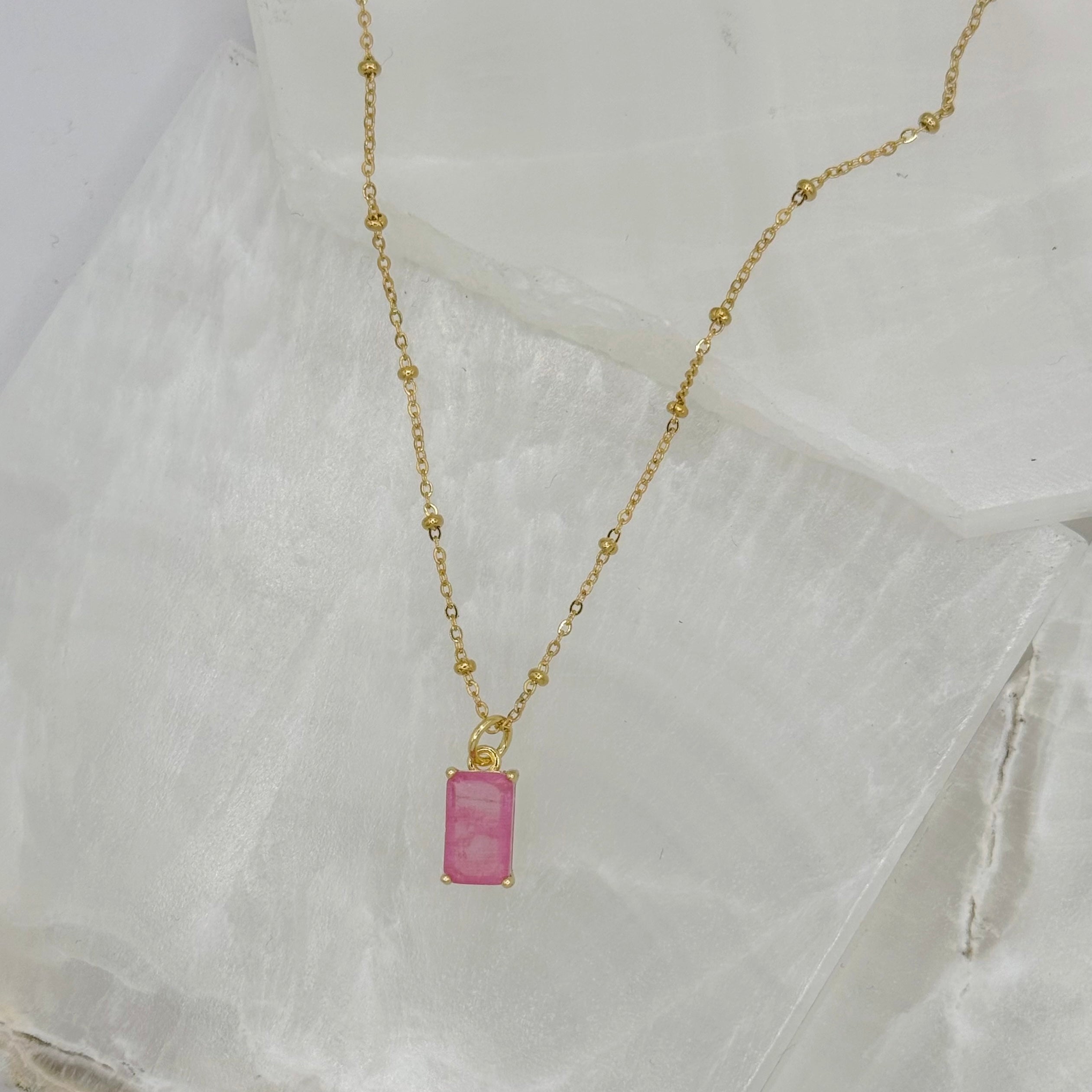 PINK PRINCESS CUT necklace