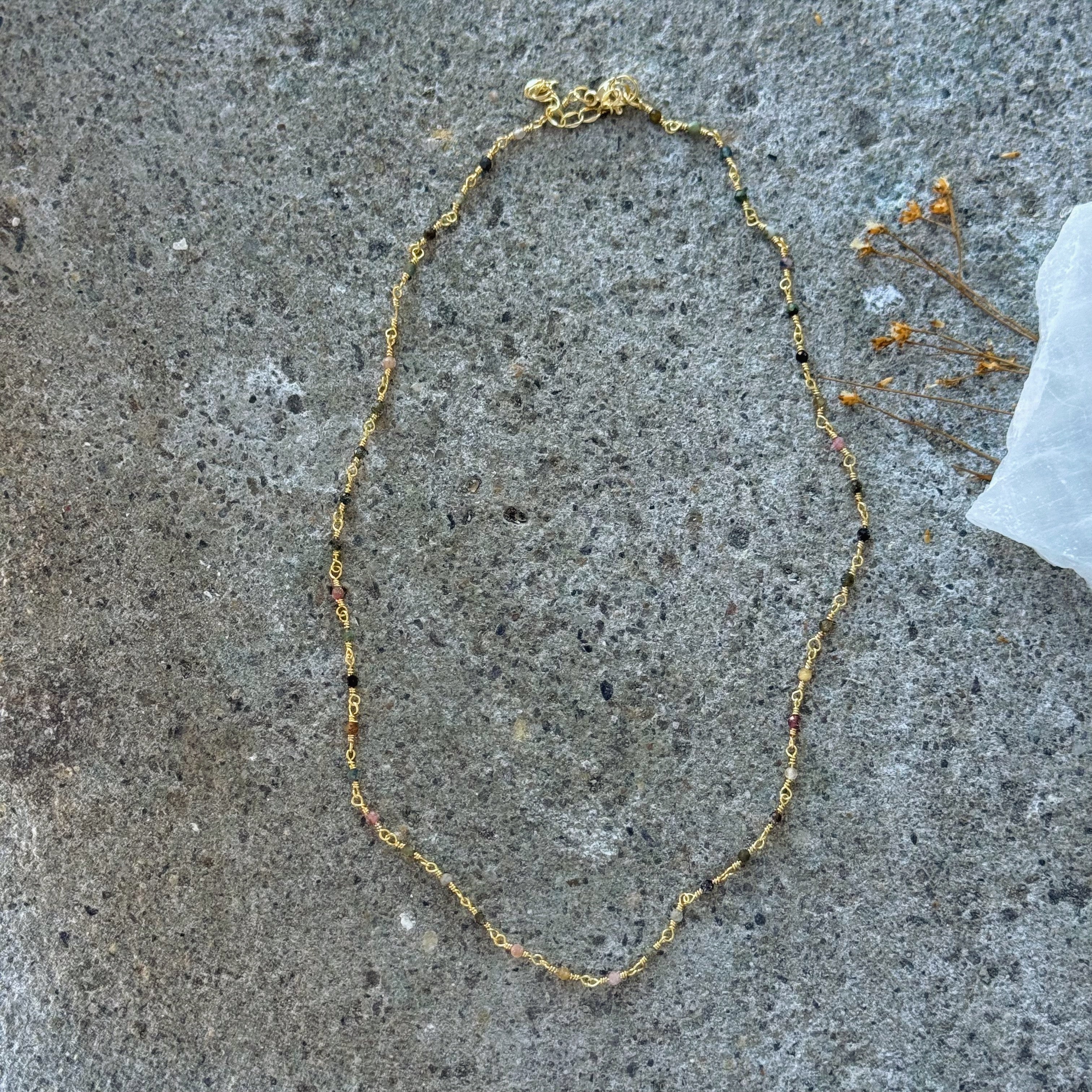 DIAMOND CUT ROUND MIXED STONE necklace