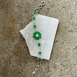 SILVER FLORIBETH GREEN JADE bracelet