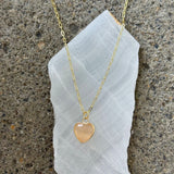 GOLD CITRINE HEART PAPERCLIP necklace