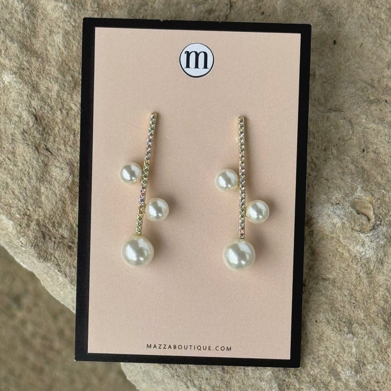 CRYSTAL PEARL DROP earrings