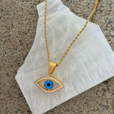 GOLDEN BLUE EVIL EYE necklace