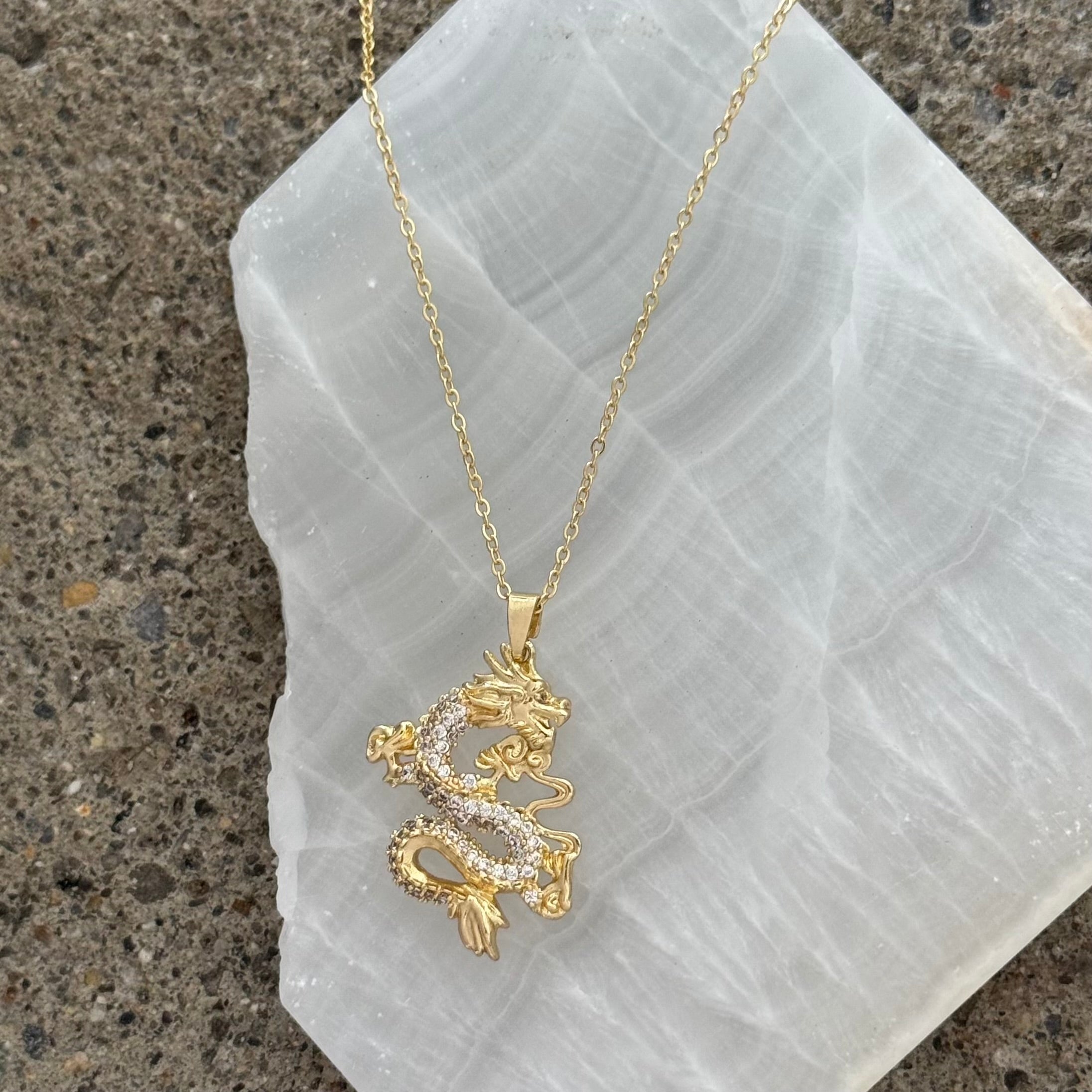 FIERY CRYSTAL DRAGON necklace