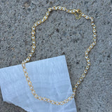 GOLD PEARL CHAIN LINK necklace