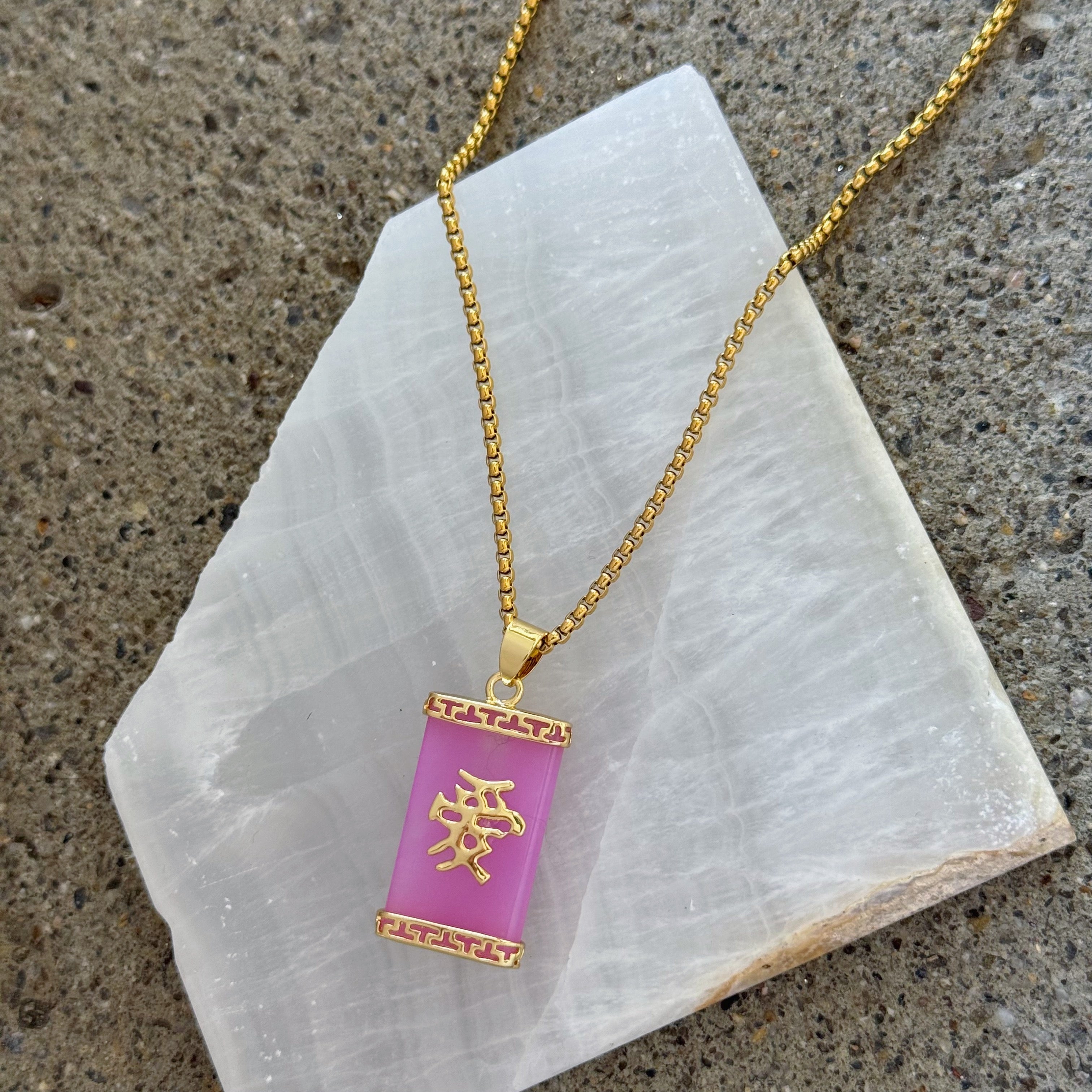 LOVE FUCHSIA JADE necklace