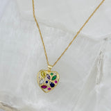 GOLD MULTICOLOR HEART necklace