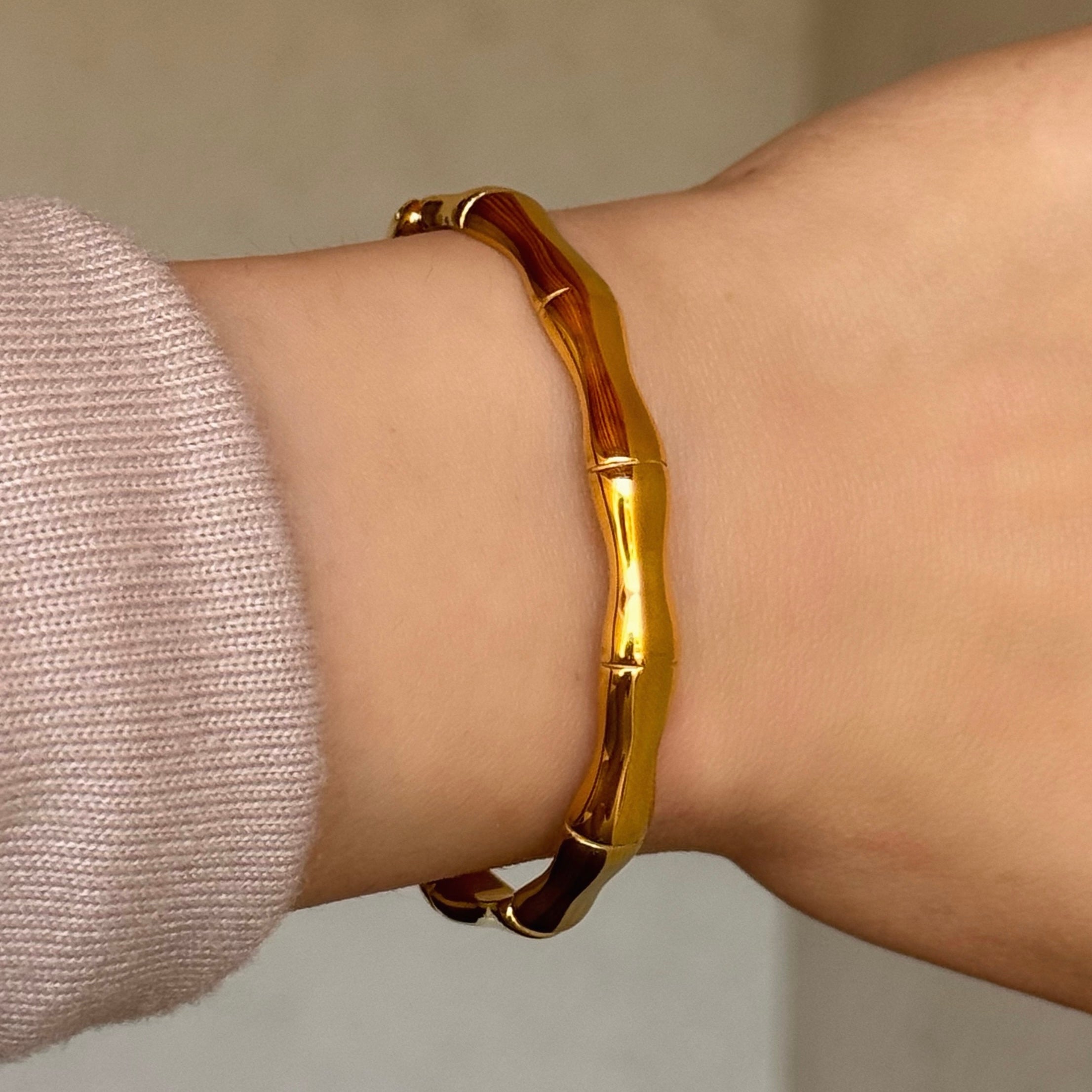 GOLD CHUNKY BAMBOO bangle