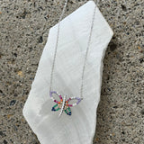SILVER DRAGONFLY COLOR necklace