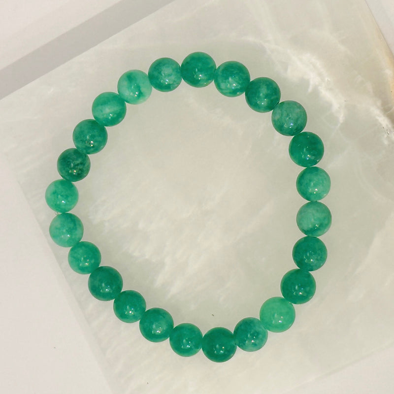 7MM PURITY GREEN JADE BEADED bracelet
