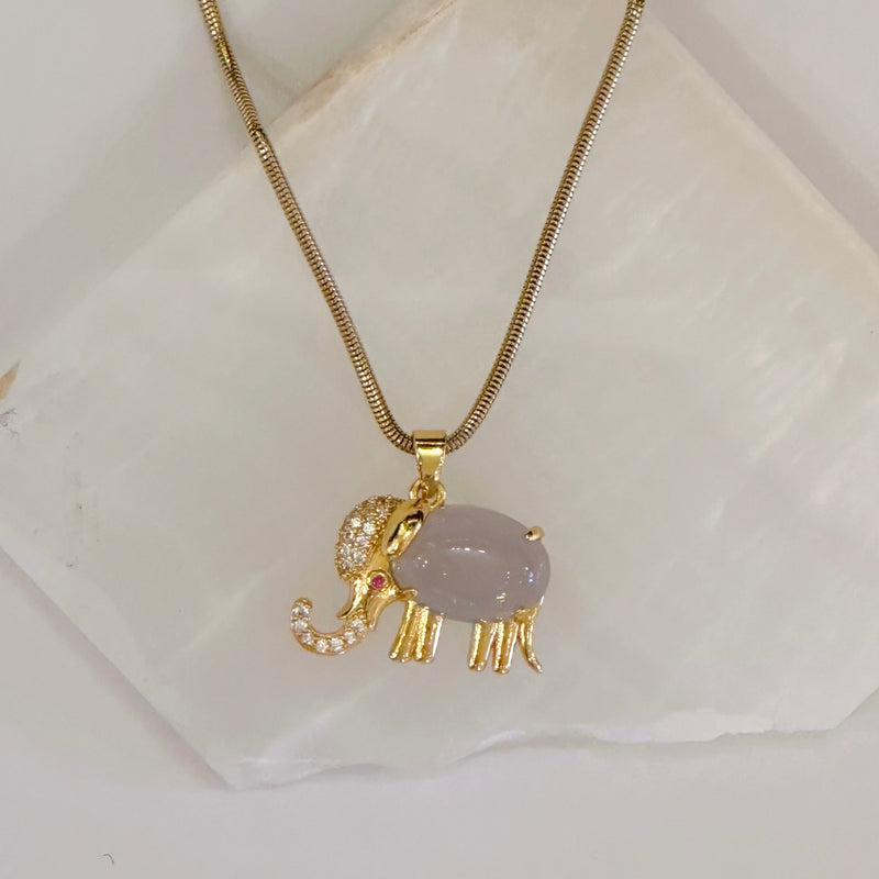 GOLDEN ELEPHANT LAVENDER necklace