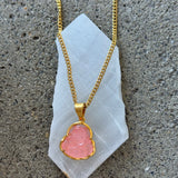 PINK BUDDHA STEEL MINI necklace