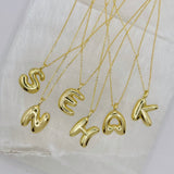 GOLD BUBBLE INITIAL MINI necklace