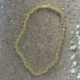 GOLD CRYSTAL GREEN FLORA CLUSTER necklace