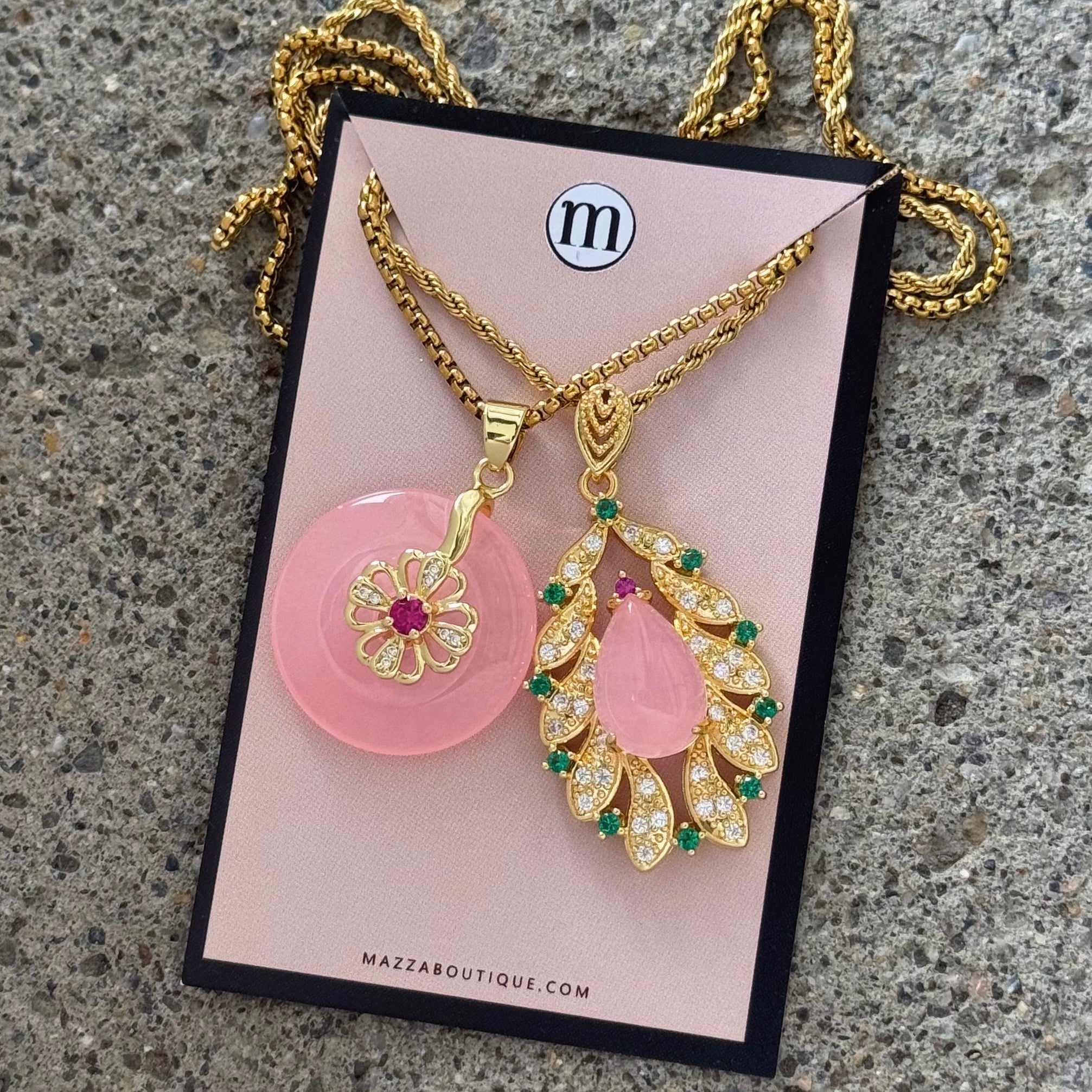 MAJESTIC PETAL ROUND FLOWER PINK JADE set