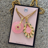 MAJESTIC PETAL ROUND FLOWER PINK JADE set