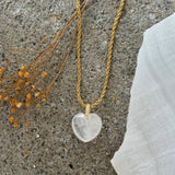 WHITE QUARTZ BUBBLE HEART necklace