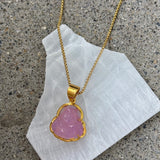 LAVENDER BUDDHA STEEL MINI necklace