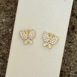 GOLD ETERNAL CRYSTAL BUTTERFLY STUD earrings