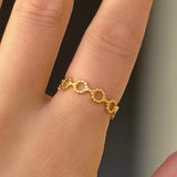 GOLD MINI CIRCLE BEADED STEEL ring