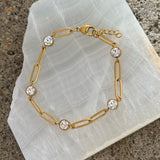 GOLD PAPERCLIP CRYSTAL bracelet