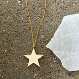 LARGE WHITE ENAMEL STAR necklace