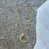 GOLD ROUND CRYSTAL SNAKE necklace