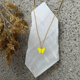 YELLOW ENAMEL BUTTERFLY MINI necklace