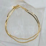 HERRINGBONE &  DISC anklet