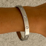 SILVER 7MM ROUND CRYSTAL bangle