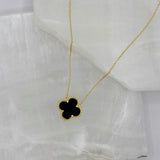 GOLD BLACK FLORA necklace
