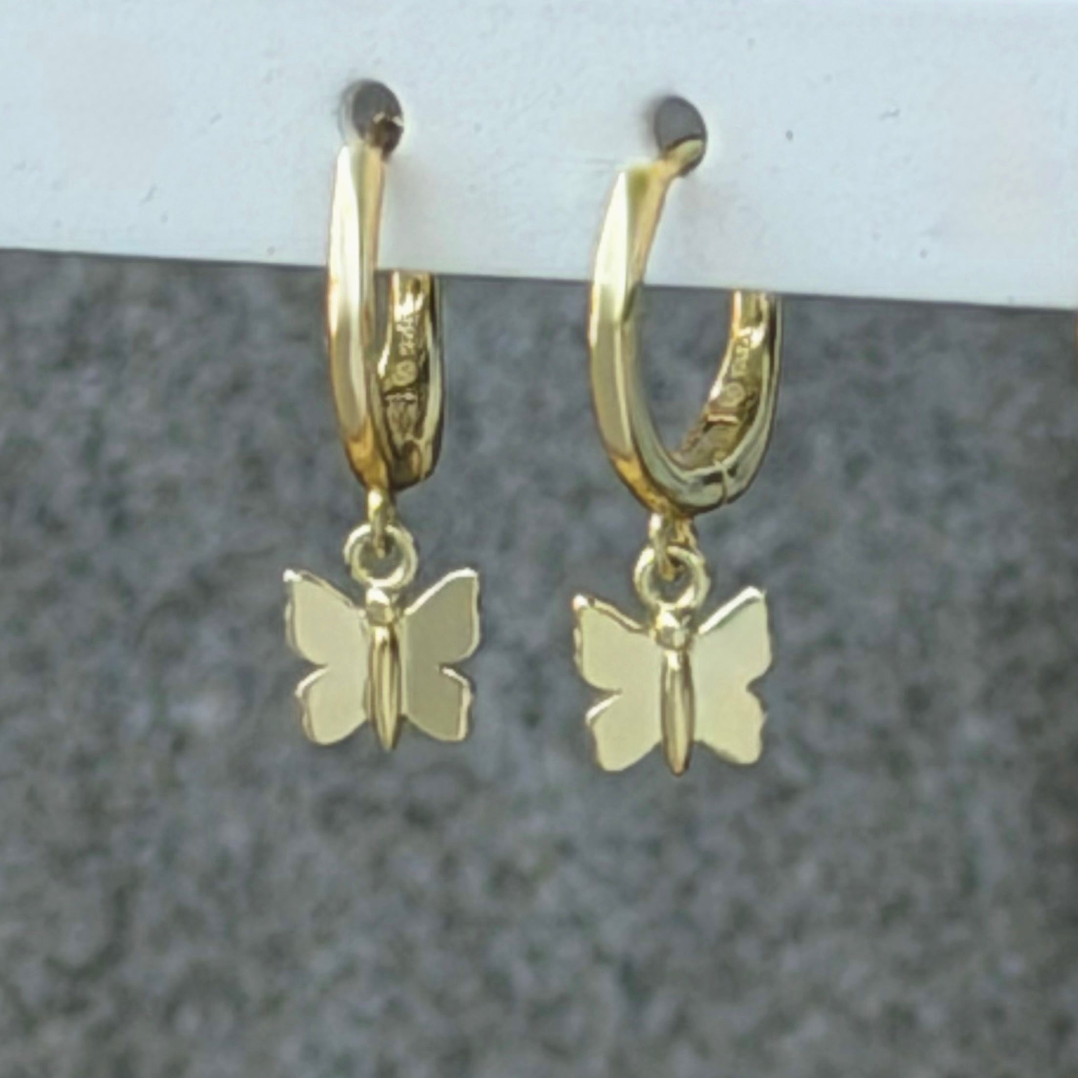 BUTTERFLY HUGGIE HOOP earrings