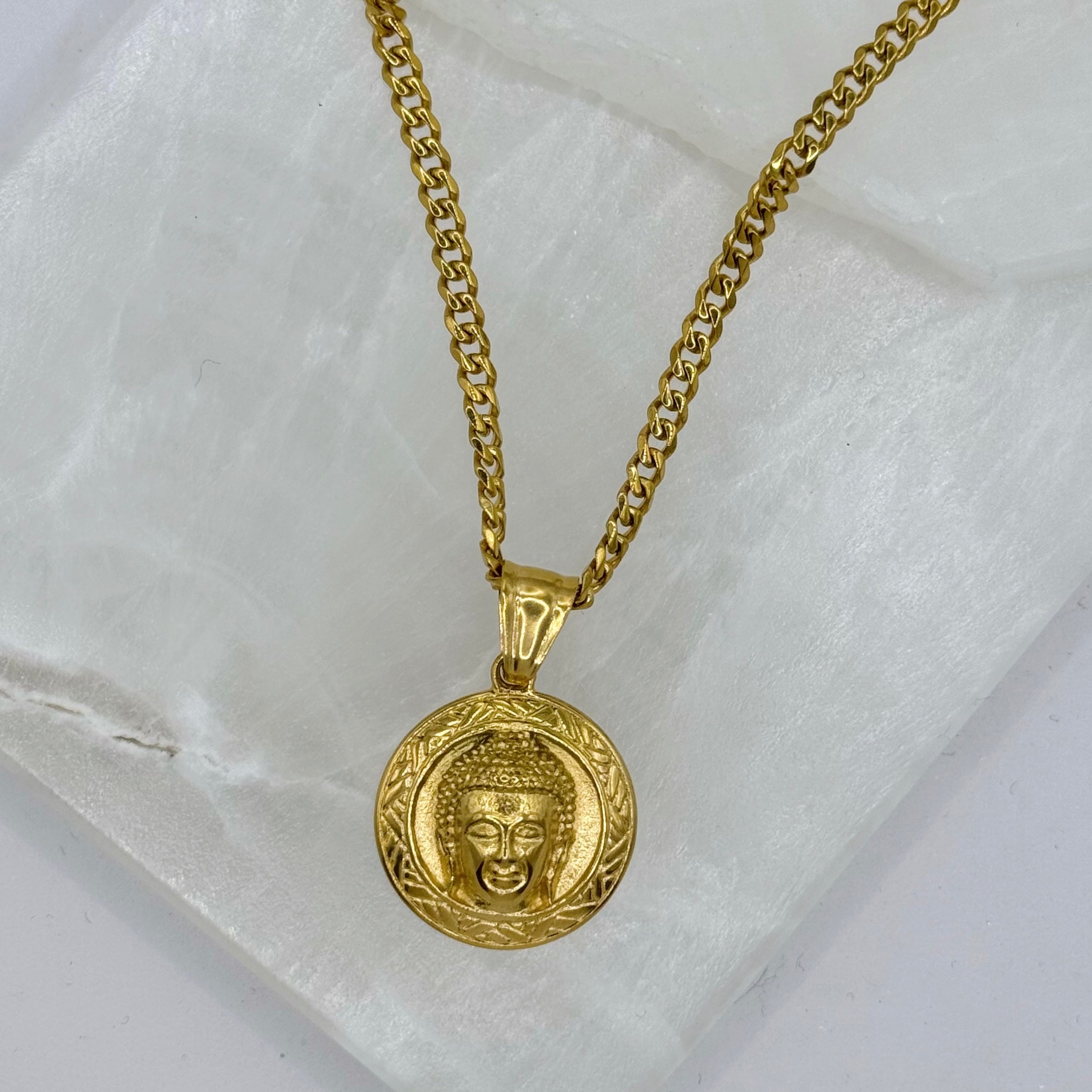 BUDDHA HEAD MEDALLION necklace