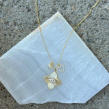 GOLD BRUSHED CLOVER CHARM necklace