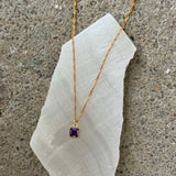 AMETHYST SQUARE SUPER MINI necklace