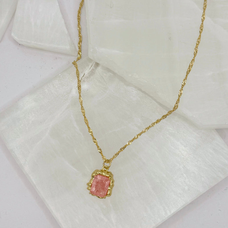 MELTED PINK CRYSTAL necklace