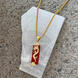 POWERFUL DRAGON RED JADE necklace