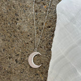 SILVER CRYSTAL ENCHANTED CRESCENT MOON necklace