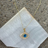 GOLD CRYSTAL EVIL EYE MINI necklace