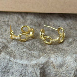GOLD CHAIN LINK MINI HOOP earrings