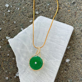 JANYA ROUND GREEN JADE necklace